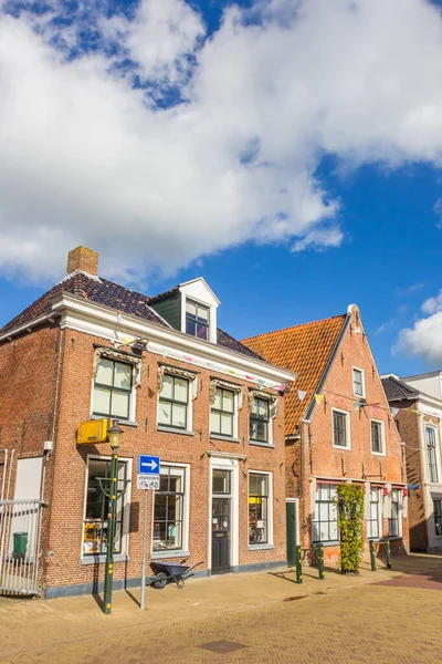 Historische Huizen Centrale Winkelstraat Van Kollum Nederland — Stockfoto