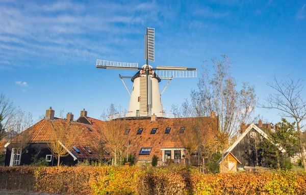 Historische Molen Herfstkleuren Haren Groningen Nederland — Stockfoto
