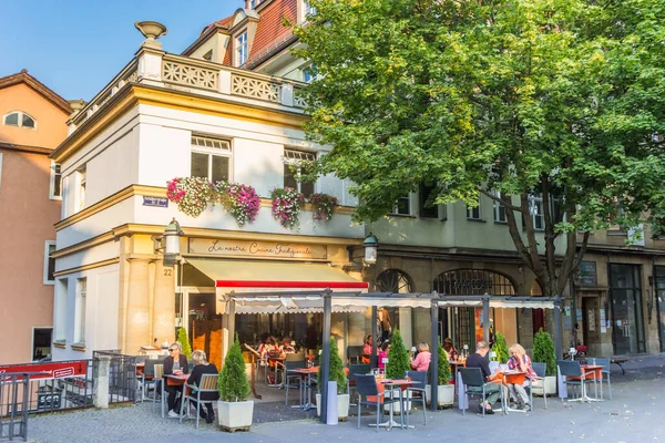 Colorido Restaurante Calle Schillerstrasse Weimar Alemania — Foto de Stock