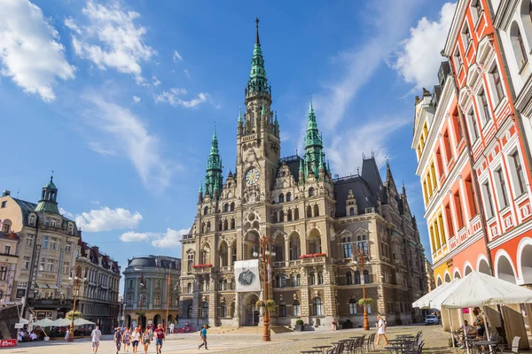 Площа Ринку Вічна Історична Будівля Ратуші Лібереці Чехія — стокове фото