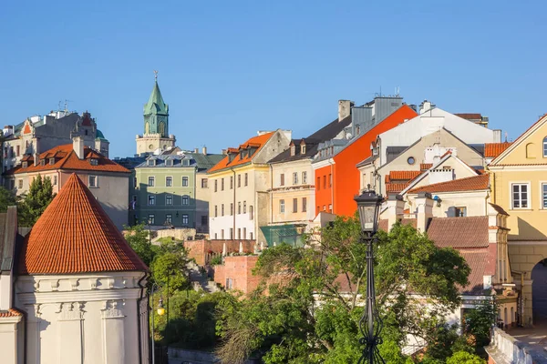 Polonya Nın Başkenti Lublin Tarihi Evler Kuleler — Stok fotoğraf