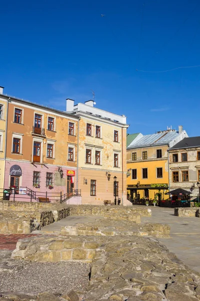 Restes Une Fondation Sur Place Lublin Pologne — Photo