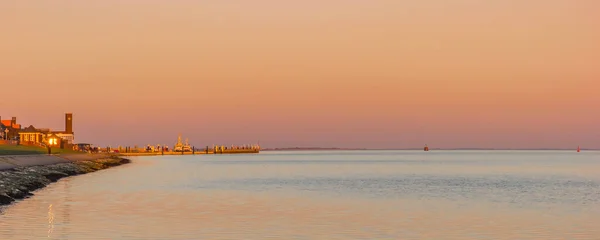 Panorama Colorful Sky Wadden Sea Wilhelmshaven Germany — Stock Photo, Image