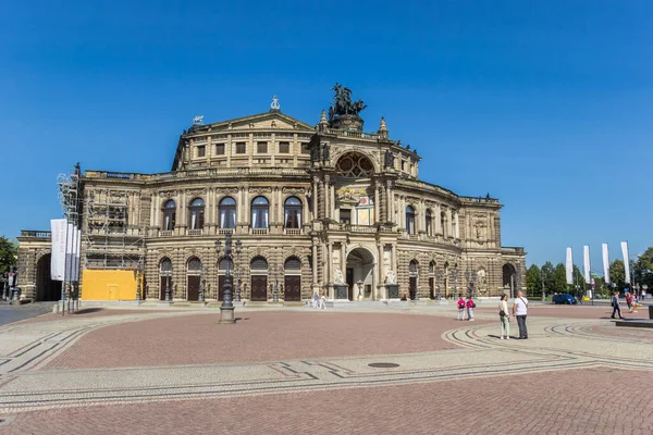 stock image Historic Semperoper opera building in the center of Dresden, Germany