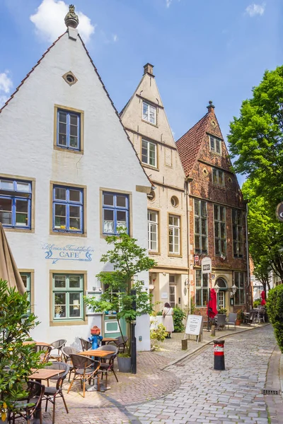 Old Houses Cobblestoned Street Schnoor District Bremen Germany — Stockfoto