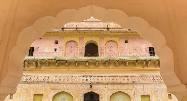 Färgglada Arkitektur Amber Fort Jaipur Indien — Stockfoto