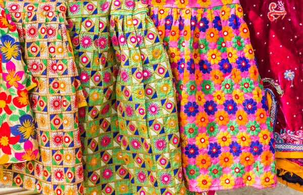 Colorful Traditional Indian Fabric Street Market Jaipur India — Stock Photo, Image