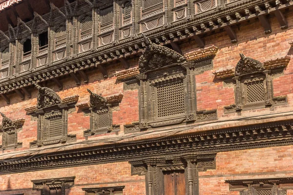 Decorated Windows Windows Palace Durbar Square Bhaktapur Nepal — Stock Photo, Image