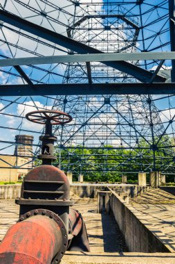 Large valve in the cooling towers of Zollverein in Essen, Germany clipart