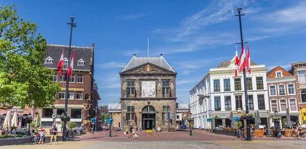 Panorama Van Het Weeghuis Het Marktplein Gouda Nederland — Stockfoto