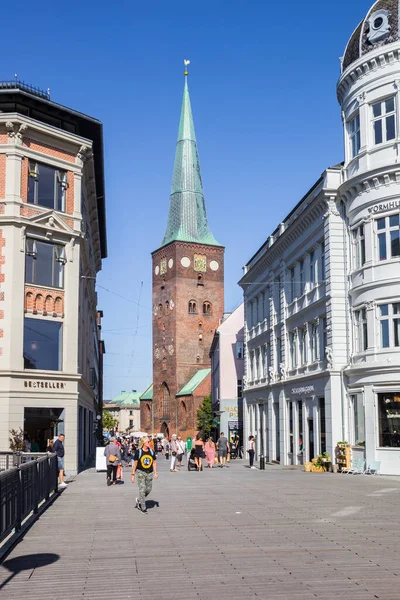 Calle Comercial Centro Histórico Aarhus Dinamarca — Foto de Stock