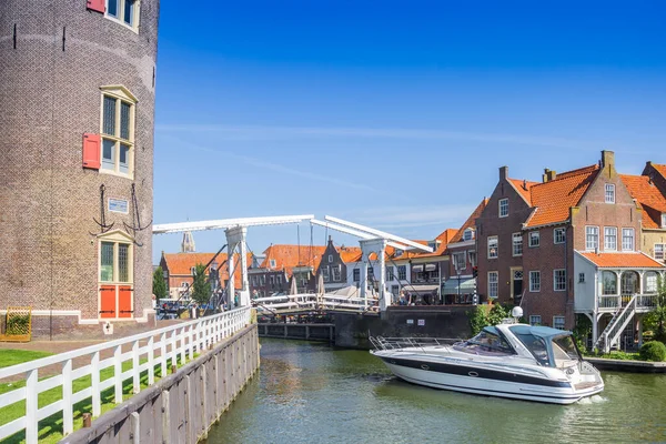 Hollanda Enkhuizen Deki Hendekte Turist Panoraması — Stok fotoğraf
