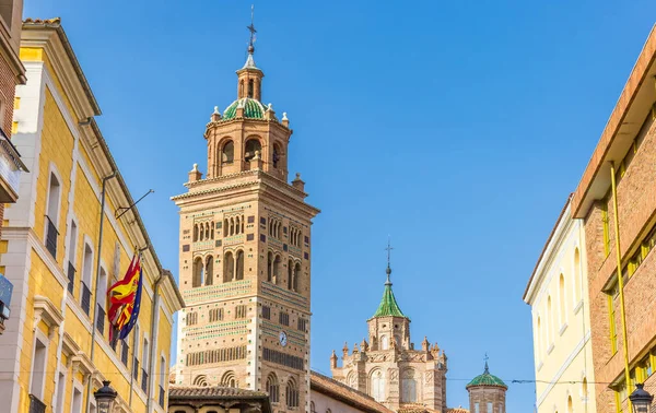 Santa Maria Katedrális Városháza Épület Teruel Spanyolország — Stock Fotó