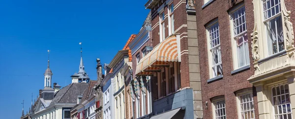 Hollanda Nın Kampen Kentindeki Eski Evlerin Panoraması — Stok fotoğraf