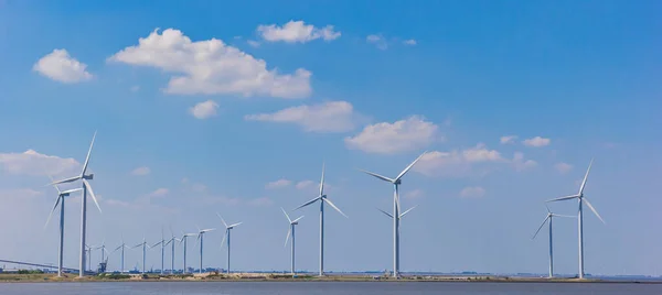 Turbine Eoliche Sulla Costa Termunterzijl Paesi Bassi — Foto Stock