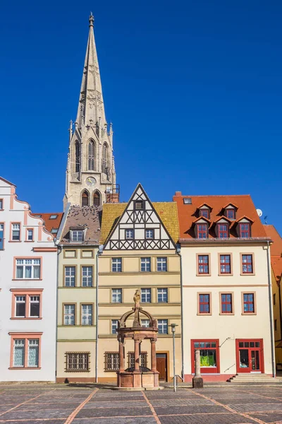 Market Square Old Houses Church Tower Merseburg Germany — стокове фото