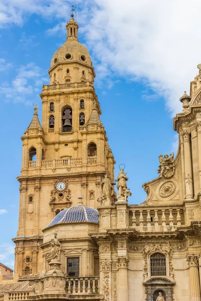 Spanya Nın Murcia Katedralindeki Kule Mavi Kiremitler — Stok fotoğraf