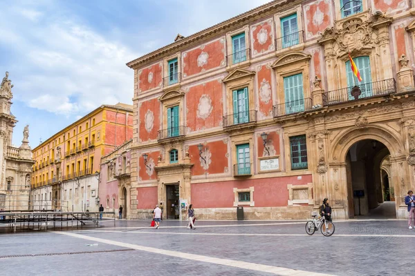 Murcia Spanya Renkli Binaları Olan Katedral Meydanı — Stok fotoğraf