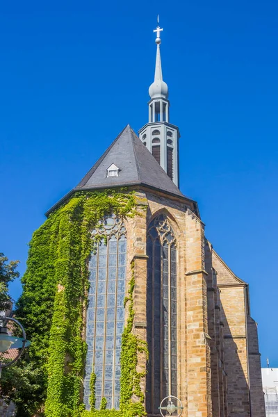 Almanya Nın Dortmund Kentindeki Probsteikirche Kilisesinin Duvarına Sarmaşık Tırmanıyor — Stok fotoğraf