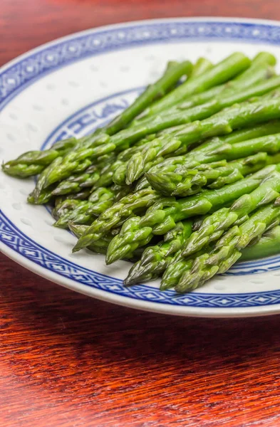Green Asparagus Served White Plate — Stock Photo, Image