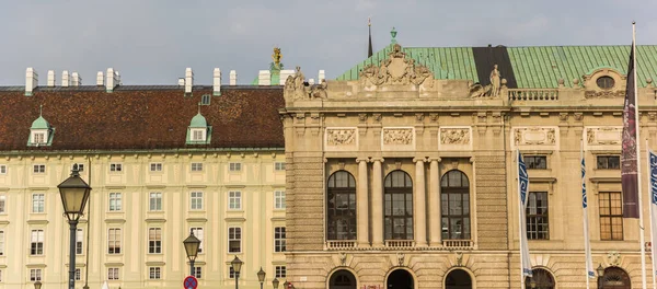 Panorama Edifícios Históricos Praça Heldenplatz Viena Áustria — Fotografia de Stock