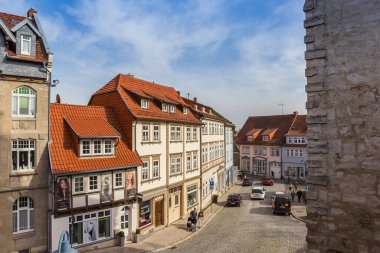 View over the old city center in Muhlhausen, Germany clipart