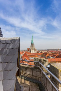 View over the city from the Raven Tower in Muhlhausen, Germany clipart