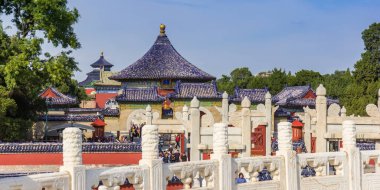 Panoramic view over the Temple of Heaven Park in Beijing, China clipart