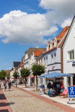 Shopping street in the pedestrian area of Aurich, Germany clipart