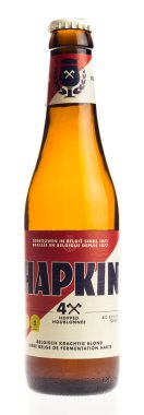 Bottle of Belgian Hapkin 4x Hopped beer isolated on white background clipart