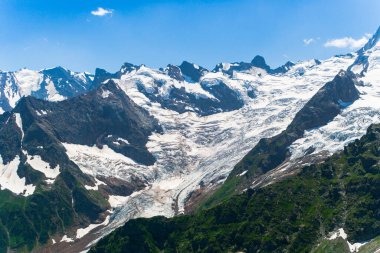 A glacier in the mountains of the Western Caucasus