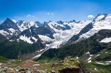 A glacier in the mountains of the Western Caucasus