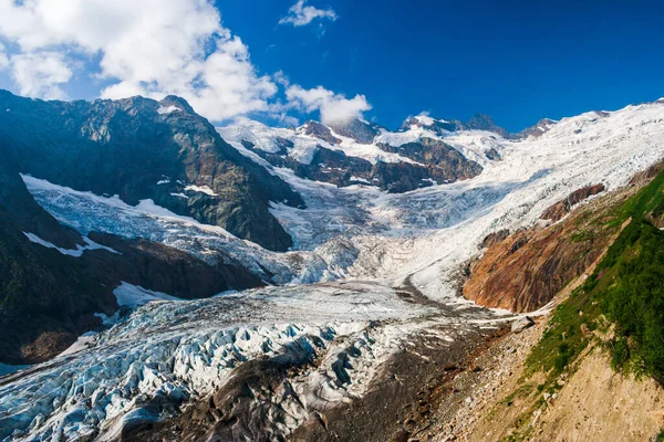 Glacier Mountains Western Caucasus Royaltyfria Stockbilder