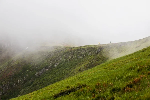 喀尔巴阡山脉斜坡上的雾气和云彩 乌克兰 图库图片