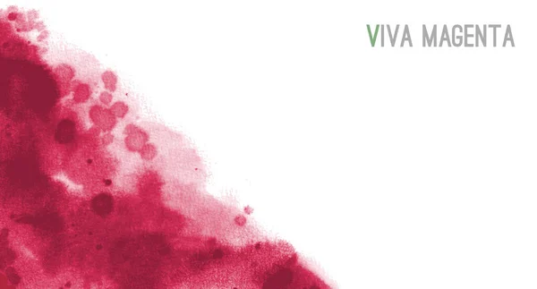 Kleur Van Het Jaar 2023 Viva Magenta Inkt Wassen Schilderen — Stockvector