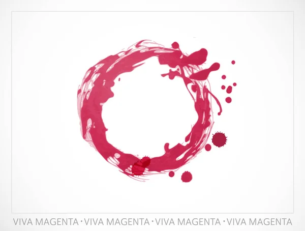 2023年の色 円の形をしたヴィヴァ マゼンタ インク ペインティングトレンド インスピレーション イラスト — ストックベクタ