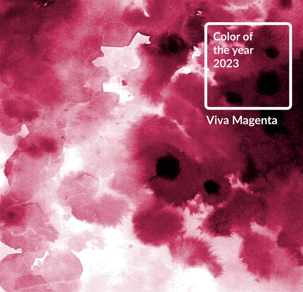 Kleur Van Het Jaar 2023 Abstract Schilderen Met Magenta Inkt — Stockvector