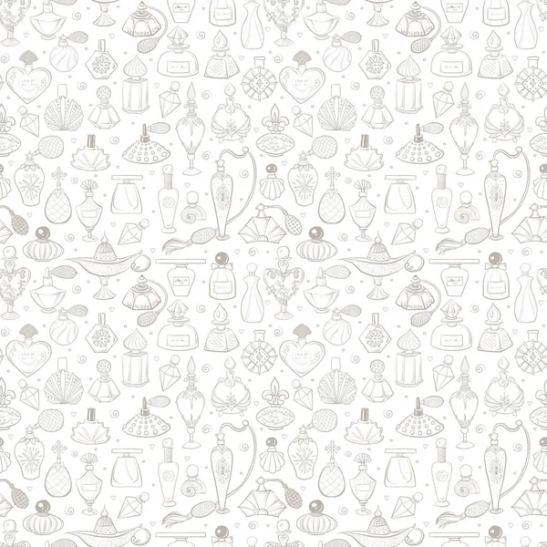Seamless Pattern Doodle Perfumes White Background Can Used Wallpaper Pattern — Stock Vector