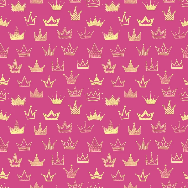 Безглазый Backrgound Желтыми Коронками Розовом Фоне Использоваться Обоев Рисунков Текстиля — стоковый вектор