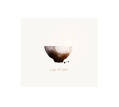 Minimalist designt template with single cup of tea. Zen illustration clipart