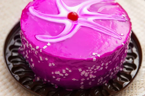 Magic Cherry Cake Called Drunk Cherry Delicious Sweet Confection Pink — Stock Photo, Image