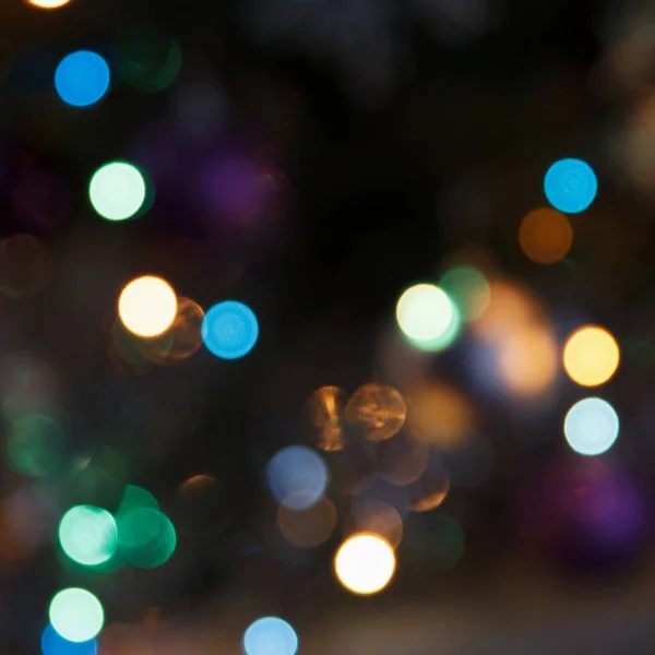 Blurred Background Abstraction Night Holiday Party Multi Colored Lights Beauty — Zdjęcie stockowe