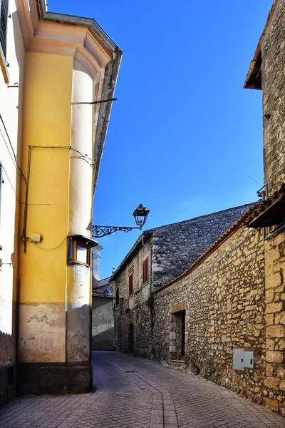 Malá Ulice Mezi Starobylými Budovami Boville Ernica Historické Město Provincii — Stock fotografie