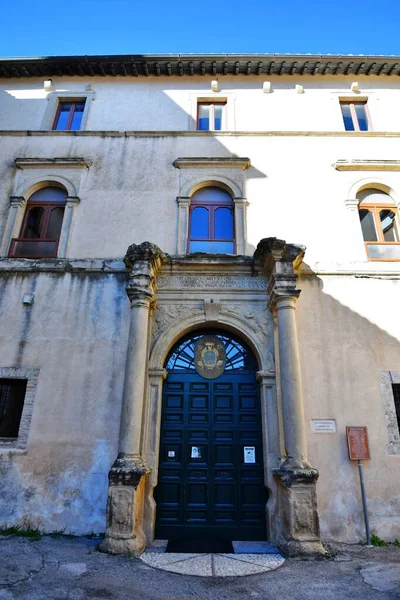 Fasáda Starobylého Šlechtického Paláce Boville Ernica Historickém Městě Provincii Frosinone — Stock fotografie