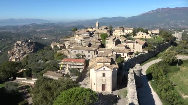 Vue Panoramique Civitavecchia Arpino Village Médiéval Près Rome Italie — Video
