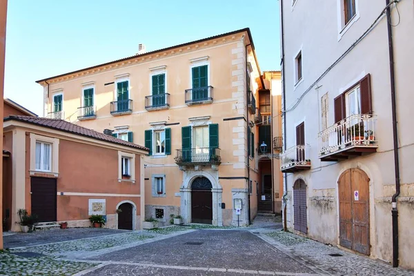 Small Square Atina Historic Town Province Frosinone Italy — Stock Photo, Image