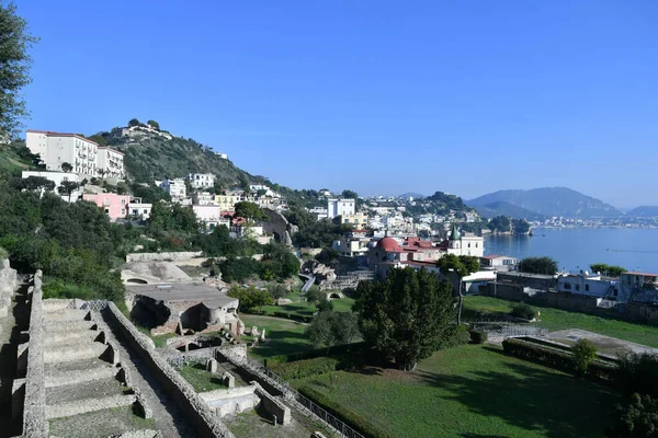 Vista Panorâmica Dos Antigos Banhos Romanos Baia Perto Nápoles Itália — Fotografia de Stock