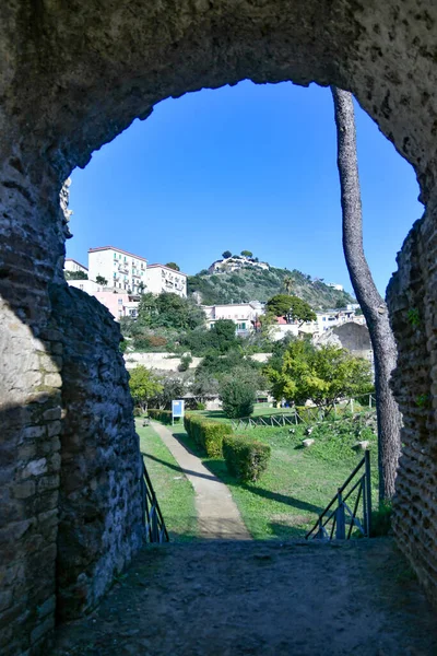 Vista Panorámica Desde Los Antiguos Baños Romanos Baia Cerca Nápoles —  Fotos de Stock