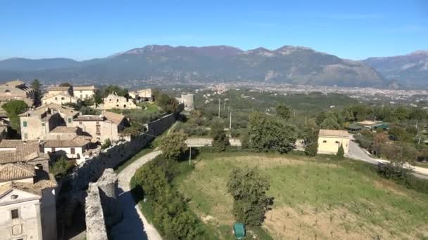 Πανοραμική Θέα Της Civitavecchia Arpino Ενός Μεσαιωνικού Χωριού Κοντά Στη — Αρχείο Βίντεο