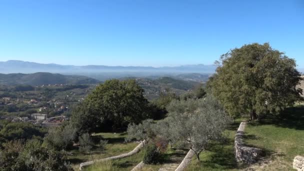 Panoramisch Uitzicht Civitavecchia Arpino Een Middeleeuws Dorp Buurt Van Rome — Stockvideo